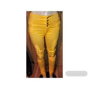 Yellow ripped jeans